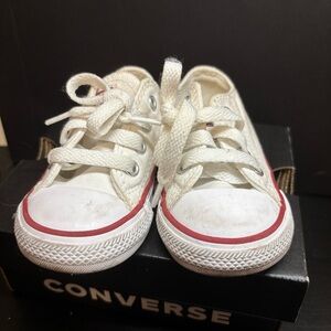 Converse White and Red Sneakers Classic Canvas Design Baby Shoes